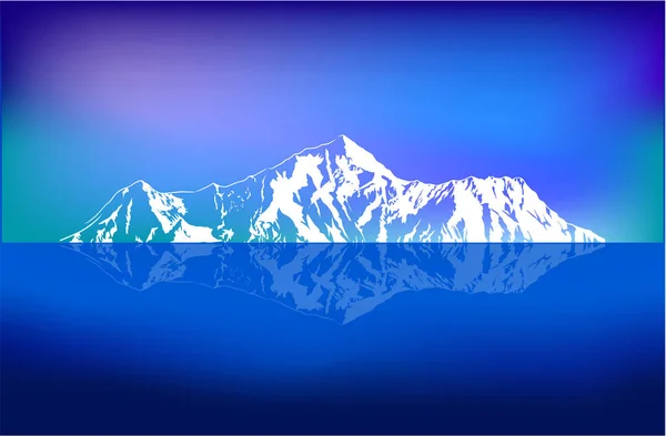 Gambar Vektor Gunung Salju Latar Lanskap - Stok Vektor