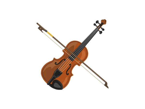 Geigen Ikone Flache Vektorillustration — Stockvektor