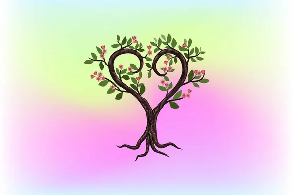 Srdeční Strom Vektorová Ilustrace — Stockový vektor