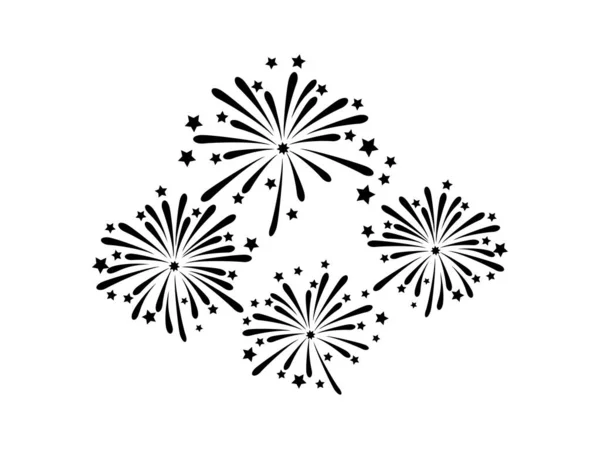 Fireworks Icon Vector Isolated White — Stock Vector