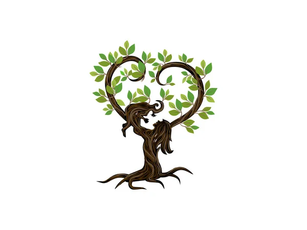 Logotipo Abstracto Del Árbol Humano Ilustración Única Del Vector Del — Archivo Imágenes Vectoriales