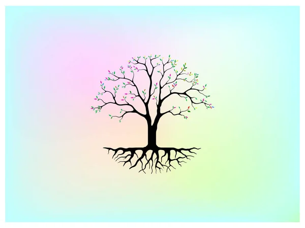 Înflorire Frunze Colorate Copac Arta Decorare Natura Util Pentru Arta — Vector de stoc
