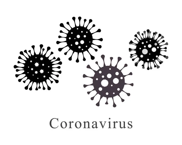 Korona Virus Vektorové Kolekce Různá Silueta Korony Izolovaná Bílém — Stockový vektor