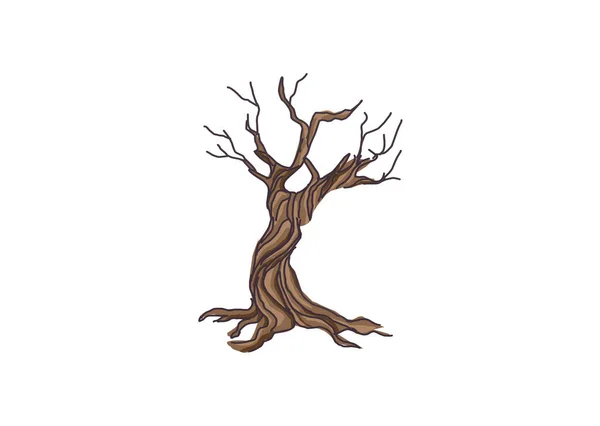 Abstrakt Döda Träd Vektor Logotyp Illustration För Gamla Träd — Stock vektor