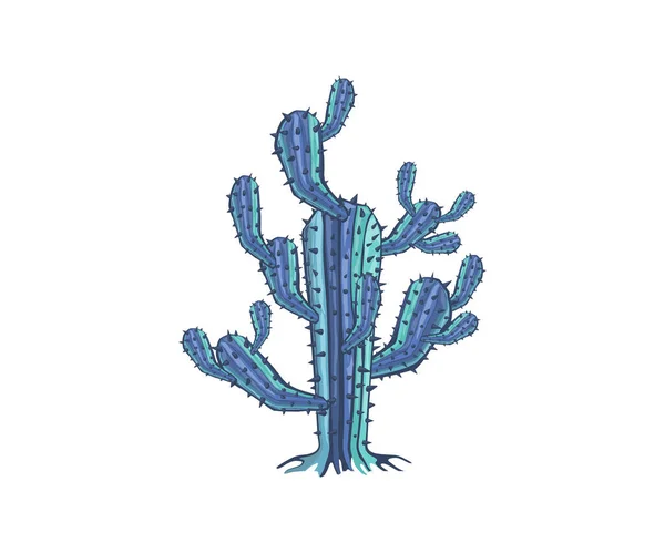 Vild Träd Ikon Kaktus Träd Vektor Illustration — Stock vektor