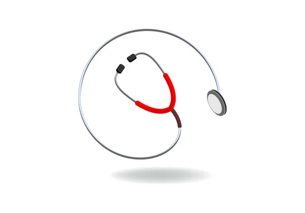 Stethoscope Διανυσματική Απεικόνιση Ιατρική Συσκευή Λογότυπο Στυλ — Διανυσματικό Αρχείο