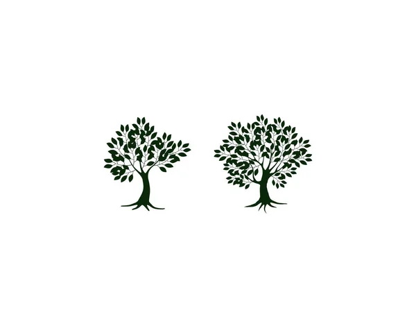 Δύο Εικονίδια Δέντρο Διανυσματική Απεικόνιση — Διανυσματικό Αρχείο