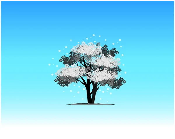 Tree Snow Vector Illustration Isolated Great Tree Roots Tree Life — Stock Vector