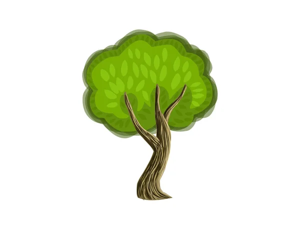 Διακοσμητικό Δέντρο Διάνυσμα Στυλ Κινουμένων Σχεδίων — Διανυσματικό Αρχείο