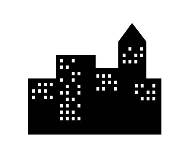 şehir simgesi, vektör illüstrasyonu 