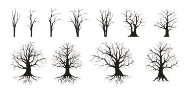 ağaç simgesi vektör illüstrasyonunu ayarladı  