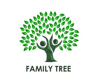 ağaç aile logosu vektör çizimi. 