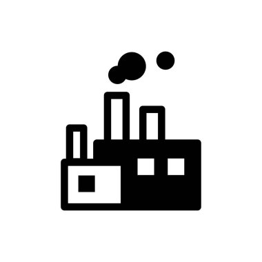 stillendirilmiş fabrika binası simgesi afişi, vektör illüstrasyonu 