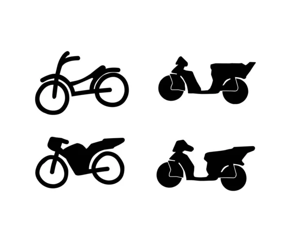 Fahrradsymbole Gesetzt Fahrrad Icon Vektor Illustration Fahrradsymbol Fahrrad Motorrad Motorrad — Stockvektor