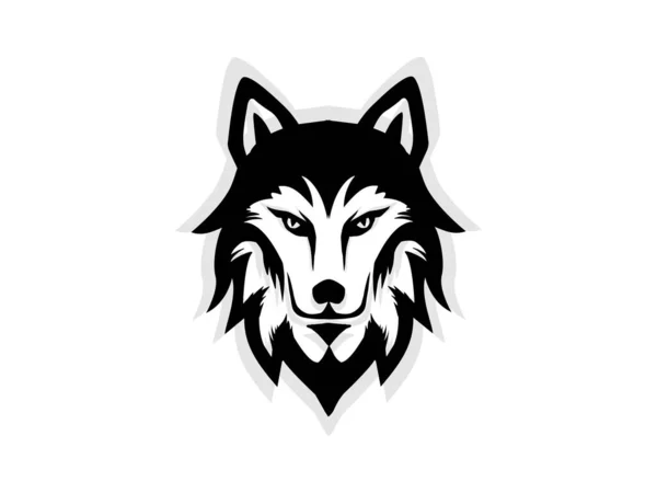 Logo Twarzy Wilka Głowa Zwierzęcia Logo Wilka Maskotka — Wektor stockowy