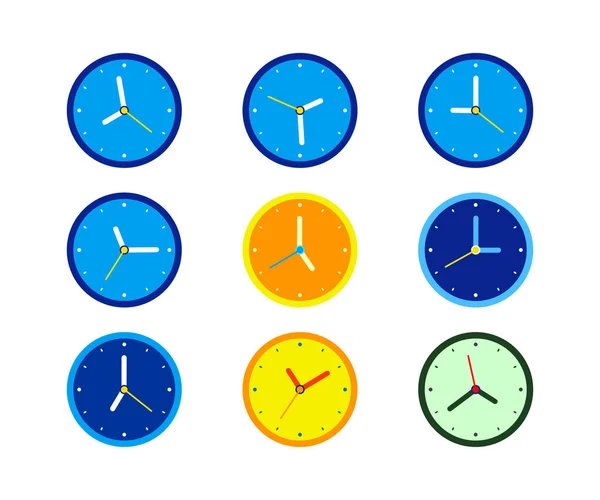 Reloj Iconos Conjunto Vector Eps — Vector de stock