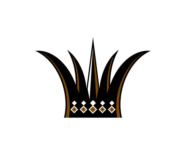 Coroa Ícone Logotipo Modelo Vetor Ilustração — Vetor de Stock