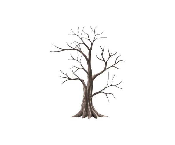 Vektorillustration Ett Dött Träd Isolerat — Stock vektor