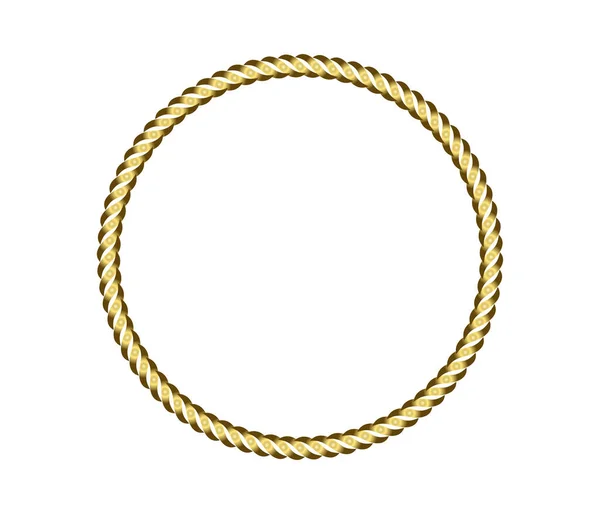 Golden Rope Rope Frame — Stock Vector