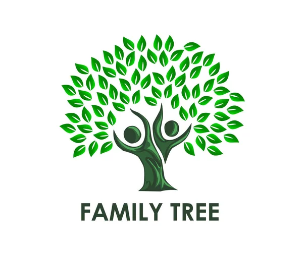 Árvore Família Logotipo Modelo Vetor Ilustração —  Vetores de Stock