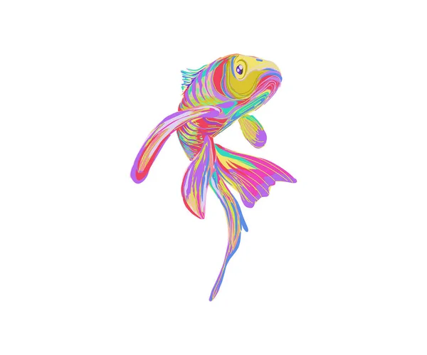 Vector Colorful Rainbow Fish — Stock Vector