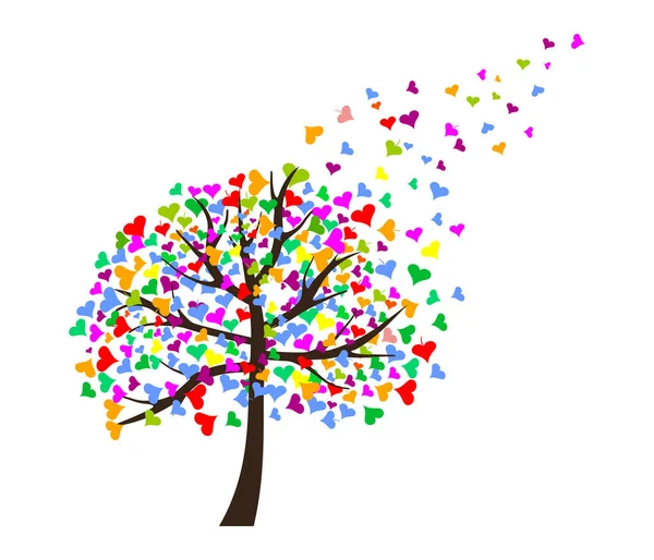 Στυλιζαρισμένο Εικονίδιο Δέντρο Αγάπης Διανυσματική Απεικόνιση — Διανυσματικό Αρχείο