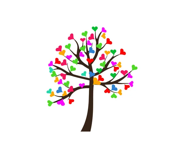Bannière Icône Arbre Amour Stylisée Illustration Vectorielle — Image vectorielle
