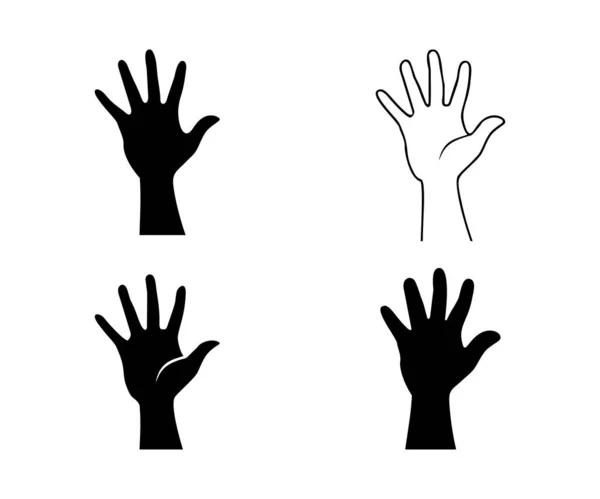 Stilisierte Hände Symbole Setzen Banner Vektorillustration — Stockvektor