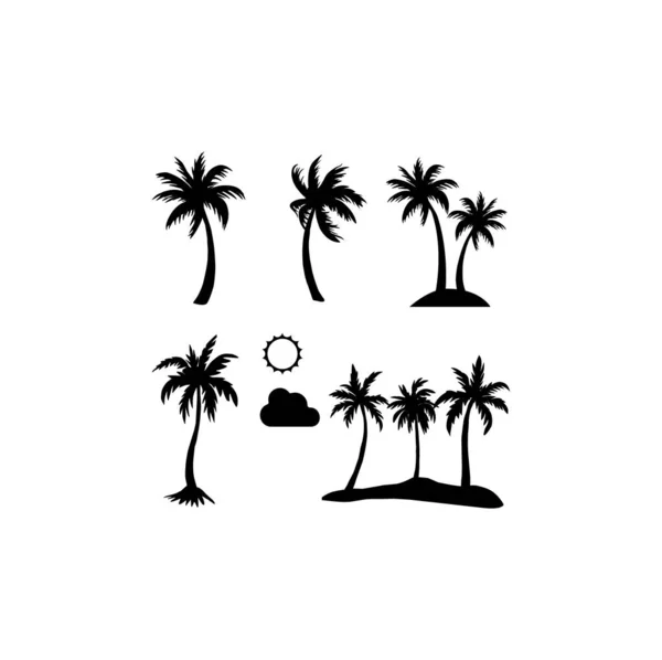 Yaz Ağaçları Plaj Palmiyeler — Stok Vektör