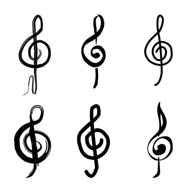 Stylizowane Ikony Muzyki Zestaw Baner Wektor Ilustracji — Wektor stockowy
