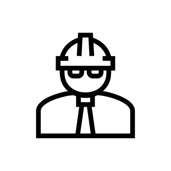 Stylized Builder Icon Banner Vector Illustration — Stock Vector