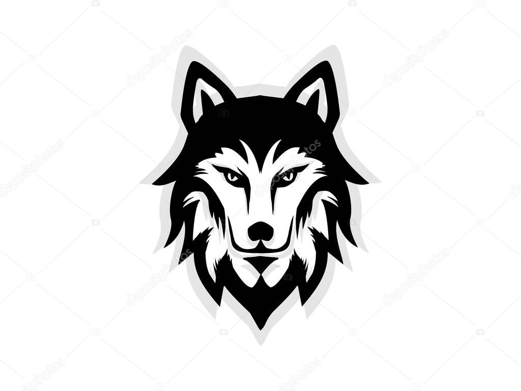Wolf face logo, animal head, wolf logo, mascot