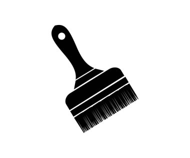 Biçimlendirilmiş boya fırçası simgesi afişi, vektör illüstrasyonu 