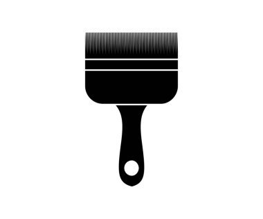 siyah boya fırçası simgesi izole edildi 