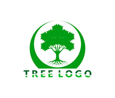 yeşil ağaç logo tasarım vektörü 