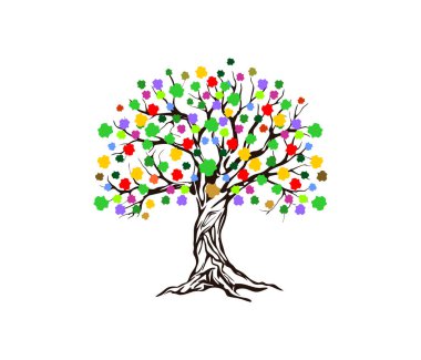 ağaç simgesi vektör illüstrasyonu