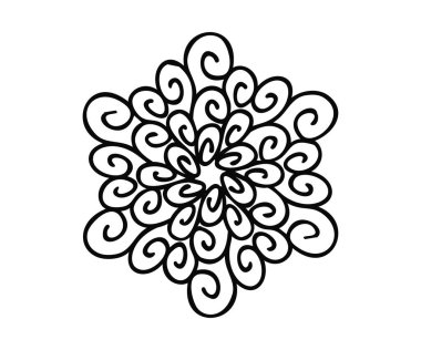 Modelleştirilmiş yuvarlak mandala desenli afiş, vektör illüstrasyonu 