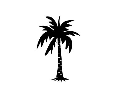 Biçimlendirilmiş palmiye ağacı simgesi afişi, vektör illüstrasyonu 