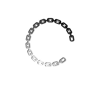 Beyaz zemin üzerindeki zincir, vektör illüstrasyonu  