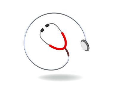 Kalp ile tıbbi steteskopun vektör çizimi 