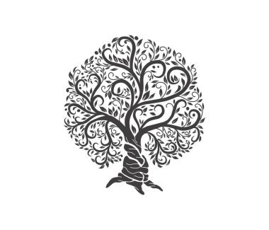 ağaç siluet. vektör çizim. 