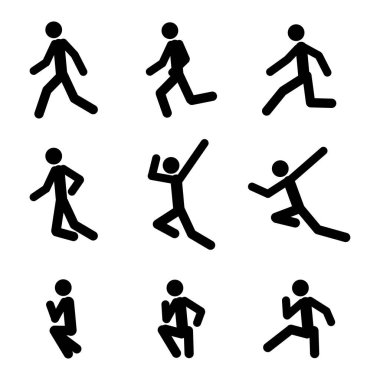 İnsanların siluetlerinin vektör illüstrasyonu 