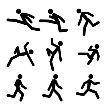 Çalışan siluetlerin vektör çizimi 