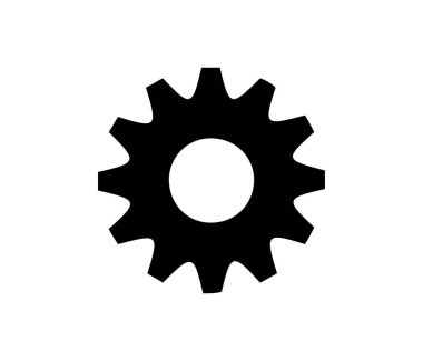 dişli simgesi beyazda izole edildi. vektör illüstrasyonu 