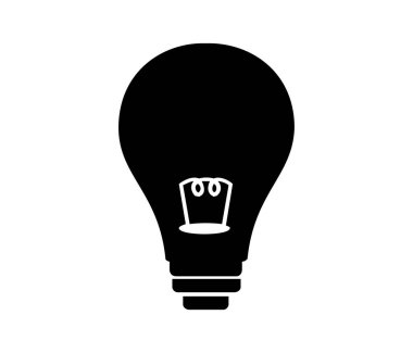 Basit ampul simgesi, vektör illüstrasyonu 