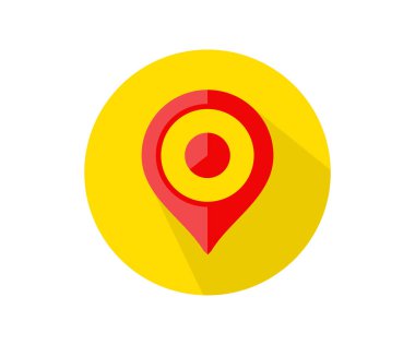 Konum imleci, vektör illüstrasyonlu harita işaretleyici 