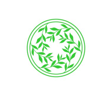 Eko yaprağı logo şablonu. Eko simgesi logo tasarımı