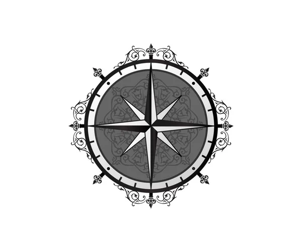 Stylizowany Baner Ikony Kompasu Ilustracja Wektora — Wektor stockowy