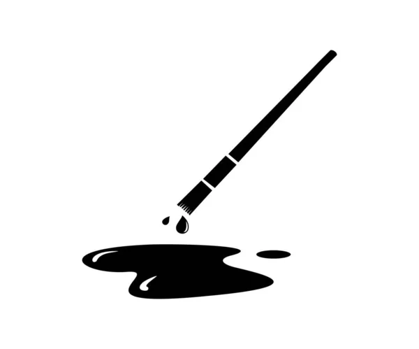 Значок Краплі Чорнила Чорно Біла Ілюстрація Краплі Нафти — стоковий вектор