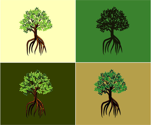 mangrove tree banner, vector illustration 